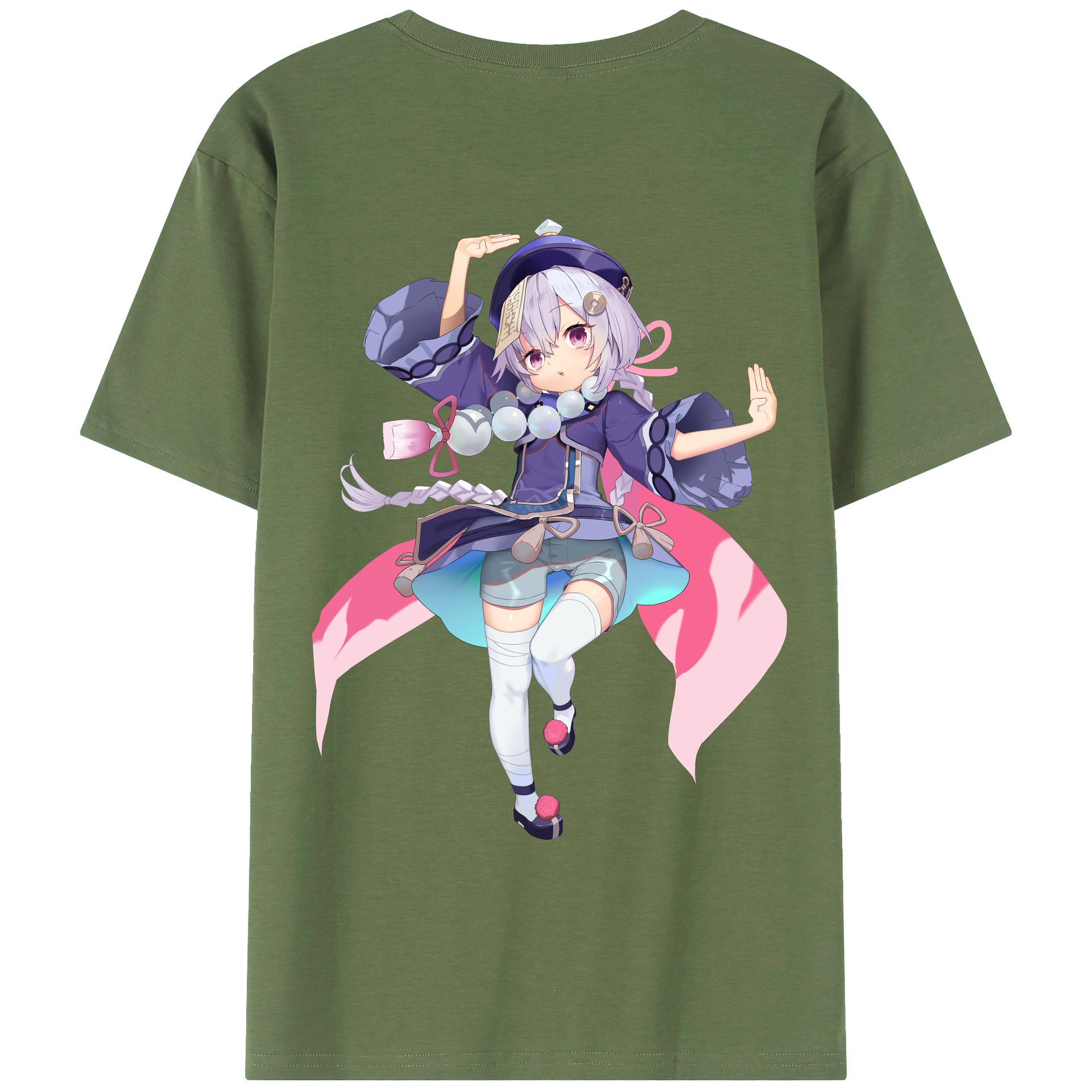 げんし神 七七 なな  genshin Nana 綿100％ メンズ半袖Tシャツ（バックプリント） 通気性